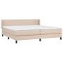 Box spring bed with cappuccino synthetic leather mattress 200x200cm by vidaXL, Beds and slatted bases - Ref: Foro24-3130684, ...