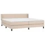 Box spring bed with cappuccino synthetic leather mattress 200x200cm by vidaXL, Beds and slatted bases - Ref: Foro24-3130684, ...