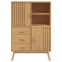 Aparador OLDEN madera maciza de pino marrón 85x43x125 cm