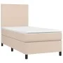 Box spring bed LED mattress cappuccino synthetic leather 100x200cm by vidaXL, Beds and slatted bases - Ref: Foro24-3135812, P...
