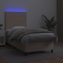 Cama box spring colchón LED cuero sintético capuchino 100x200cm de vidaXL, Camas y somieres - Ref: Foro24-3135812, Precio: 33...