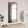 Espejo de pared rectangular de hierro negro 50x100 cm