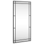 Espejo de pared rectangular de hierro negro 50x100 cm