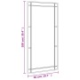 Espejo de pared rectangular de hierro negro 50x100 cm