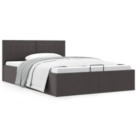 Cama canapé hidráulica de almacenaje sin colchón gris 140x200cm