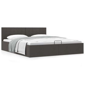Cama canapé hidráulica de almacenaje sin colchón gris 160x200cm en Camas y somieres | Comprar online en Foro24