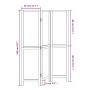 Biombo separador de 3 paneles madera maciza Paulownia blanco