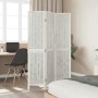 Biombo separador de 3 paneles madera maciza Paulownia blanco