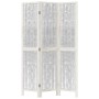 Biombo separador de 3 paneles madera maciza Paulownia blanco