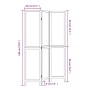 Biombo separador de 3 paneles madera maciza Paulownia blanco