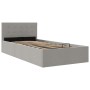 Cama hidráulica almacenaje sin colchón gris claro 90x200 cm