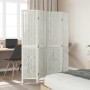 Biombo separador de 4 paneles madera maciza Paulownia blanco