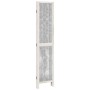 Biombo separador de 4 paneles madera maciza Paulownia blanco