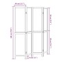 Biombo separador de 4 paneles madera maciza Paulownia blanco