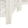 Biombo separador de 4 paneles madera maciza Paulownia blanco