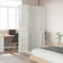 Biombo separador de 4 paneles madera maciza Paulownia blanco