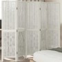 Biombo separador de 5 paneles madera maciza Paulownia blanco