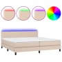 Boxspringbett LED Matratze Cappuccino Kunstleder 200x200cm von vidaXL, Betten und Lattenroste - Ref: Foro24-3134128, Preis: 5...