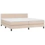 Box spring bed LED mattress cappuccino synthetic leather 200x200cm by vidaXL, Beds and slatted bases - Ref: Foro24-3134128, P...