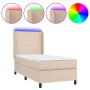 Boxspringbett LED Matratze Cappuccino Kunstleder 100x200cm von vidaXL, Betten und Lattenroste - Ref: Foro24-3139252, Preis: 3...
