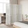 Biombo separador de 5 paneles madera maciza Paulownia blanco