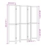 Biombo separador de 5 paneles madera maciza Paulownia blanco