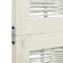 Biombo separador de 5 paneles madera maciza Paulownia blanco