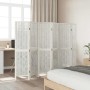 Biombo separador de 6 paneles madera maciza Paulownia blanco