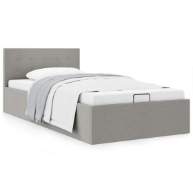 Cama hidráulica almacenaje sin colchón gris claro 100x200 cm