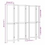 Biombo separador de 6 paneles madera maciza Paulownia blanco