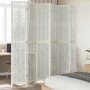 Biombo separador de 6 paneles madera maciza Paulownia blanco