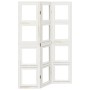 Biombo separador de 3 paneles madera maciza Paulownia blanco