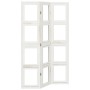 Biombo separador de 3 paneles madera maciza Paulownia blanco
