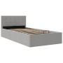 Cama hidráulica almacenaje sin colchón gris claro 100x200 cm
