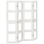 Biombo separador de 4 paneles madera maciza Paulownia blanco