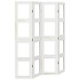 Biombo separador de 4 paneles madera maciza Paulownia blanco