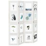 Biombo separador de 4 paneles madera maciza Paulownia blanco