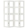 Biombo separador de 4 paneles madera maciza Paulownia blanco