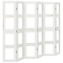 Biombo separador de 6 paneles madera maciza Paulownia blanco