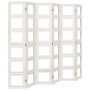 Biombo separador de 6 paneles madera maciza Paulownia blanco