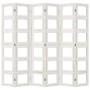 Biombo separador de 6 paneles madera maciza Paulownia blanco
