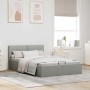 Cama hidráulica almacenaje sin colchón gris claro 140x200 cm