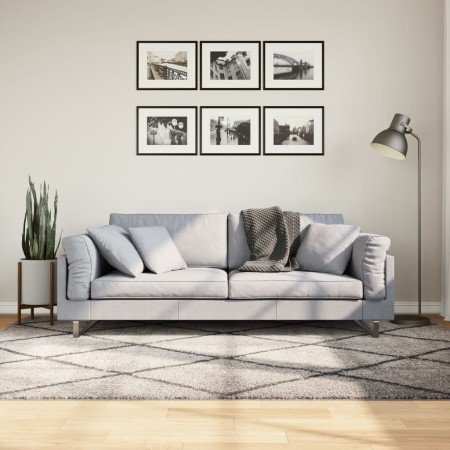 Alfombra pelo largo moderna PAMPLONA beige antracita 160x230 cm