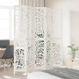 Biombo separador de 5 paneles madera maciza Paulownia blanco
