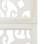 Biombo separador de 5 paneles madera maciza Paulownia blanco