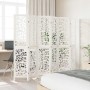 Biombo separador de 6 paneles madera maciza Paulownia blanco
