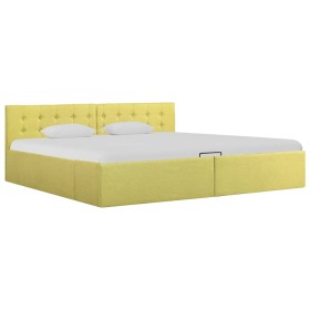 Cama canapé hidraúlica tela amarillo lima 180x200 cm