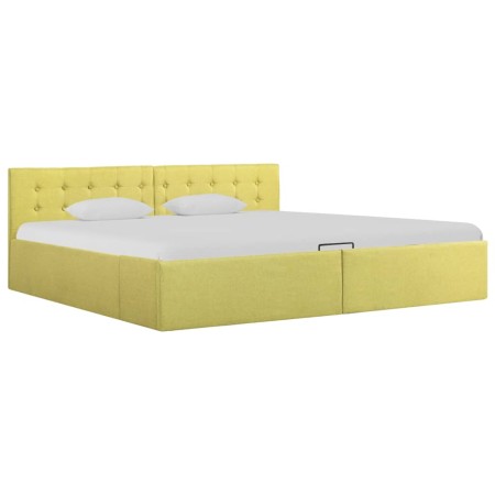 Cama canapé hidraúlica tela amarillo lima 180x200 cm