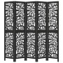 Biombo separador de 5 paneles madera maciza Paulownia negro