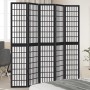 Biombo separador de 5 paneles madera maciza Paulownia negro